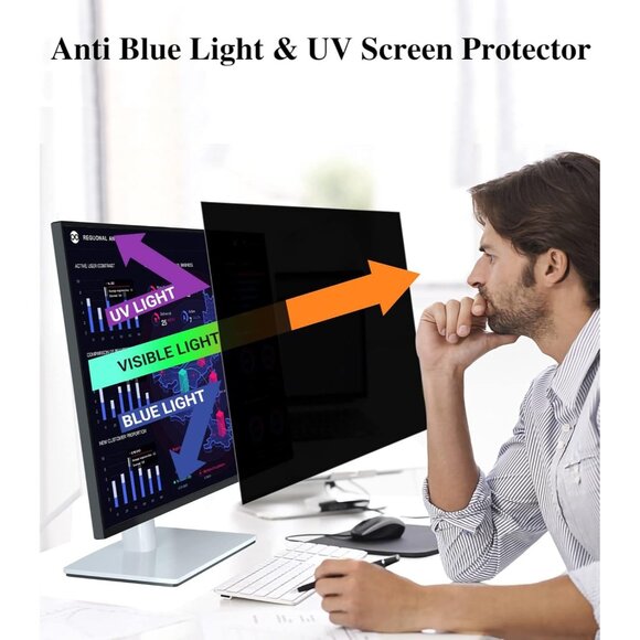[2-Pack] 24" Computer Privacy Screen Filter for 16:9 Widescreen Removable - Picture 6 of 10